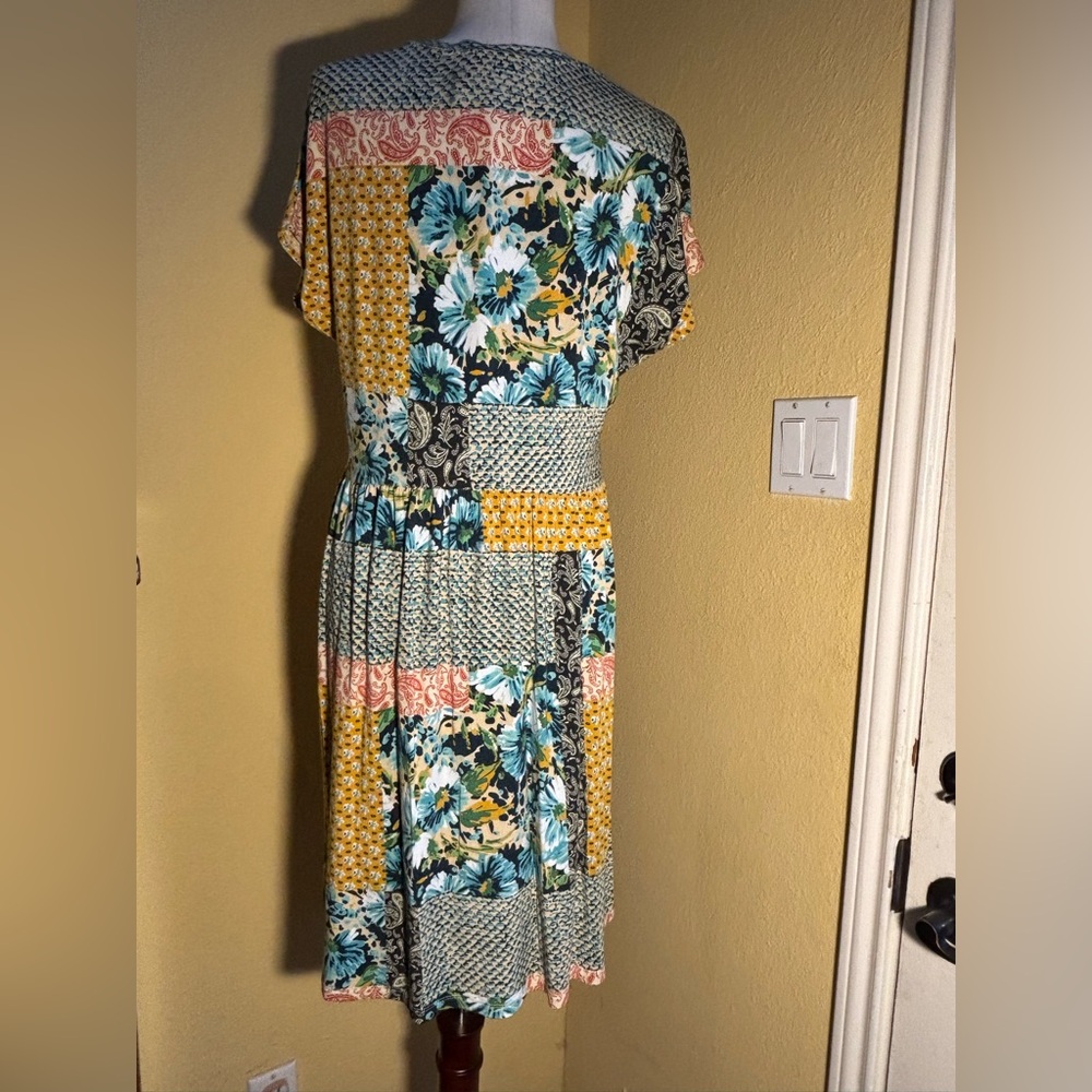 Johnny Was Paisley Multicolor Patchwork Midi Dres… - image 8